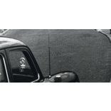 Nagyobb méret, Mercedes autó a Vár oldalában, Budapest, Vár, Mátyás templom, jármű, közlekedés, szocializmus, 1958, 1950-es évek, Eredeti fotó, hátulján feliratozott fotóművészeti alkotás.