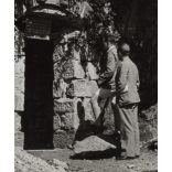 A torjai Büdös-barlang bejárata, Torja, Kovászna megye Erdély, utcakép, Horthy-korszak, barlang, mofetta, természet, helytörténet. 1940-es évek, Eredeti fotó, papírkép. 