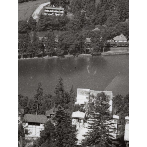 Tusnádfürdő látképe, Tusnádfürdő, Hargita megye, Erdély, látkép, Horthy-korszak, Csukás-tó, helytörténet. 1940-es évek, Eredeti fotó, papírkép.  