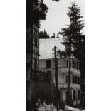 Tusnádfürdő utcái, Tusnádfürdő, Erdély, Hargita megye utcakép, Horthy-korszak, helytörténet. 1940-es évek, Eredeti fotó, papírkép.  