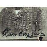 Ferencz és Társa műterem, Kolozsvár, Erdély, elegáns bajuszos férfi, Zsombori János portréja, monarchia, 1900-as évek, Eredeti CDV, aláírt szignózott vizitkártya fotó a Magyar Királyi Államvasutak bél