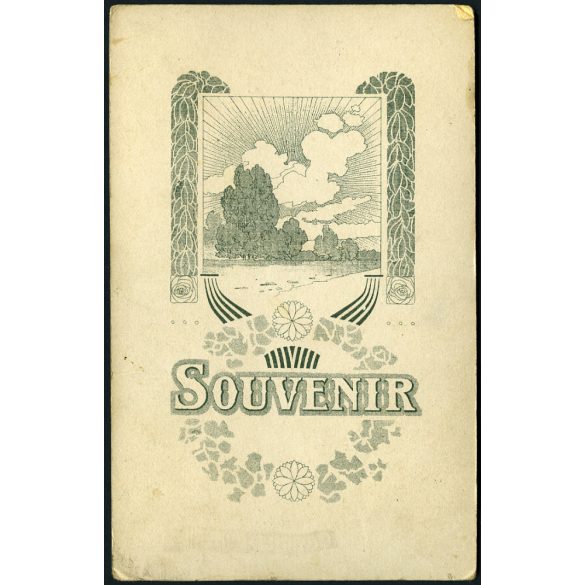 Ismeretlen műterem, esküvői portré, menyasszony, vőlegény, bajusz, virág, ünnep, monarchia, 1890-es évek, Eredeti  kabinetfotó gyönyörű hátlappal..   