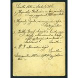 Beszédes műterem, Esztergom, baráti társaság, Hajnaly Kálmán, Hajnaly Gyula, szakáll, cvikker, bajusz,  monarchia, helytörténet, 1870-es évek, Eredeti, hátoldalán feliratozott, nevesített kabinetfotó,