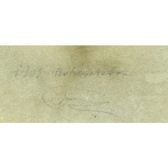 Nagyobb méret, fiatal lány és fiú virágokkal, ünneplő ruhában, eljegyzés (?), Békéscsaba, 1909, 1900-as évek, Eredeti  kabinetfotó, kartonra ragasztott kézzel színezett fotó.   méret megközelítőleg (c