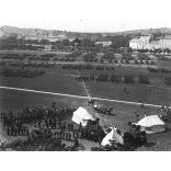 Katonai szemle a Vérmezőn, Budapest, I. kerület, Déli pályaudvar, Alkotás út, János kórház, Sas-hegy, helytörténet, egyenruha, katona, 1900-as évek eleje,  Eredeti nagyméretű fotó negatív, üvegnegatív