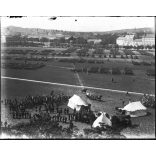 Katonai szemle a Vérmezőn, Budapest, I. kerület, Déli pályaudvar, Alkotás út, János kórház, Sas-hegy, helytörténet, egyenruha, katona, 1900-as évek eleje,  Eredeti nagyméretű fotó negatív, üvegnegatív