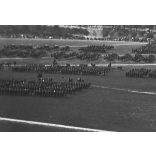 Katonai szemle a Vérmezőn, Budapest, I. kerület, Déli pályaudvar, Alkotás út, János kórház, Sas-hegy, helytörténet, egyenruha, katona, 1900-as évek eleje,  Eredeti nagyméretű fotó negatív, üvegnegatív