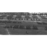 Katonai szemle a Vérmezőn, Budapest, I. kerület, Déli pályaudvar, Alkotás út, János kórház, Sas-hegy, helytörténet, egyenruha, katona, 1900-as évek eleje,  Eredeti nagyméretű fotó negatív, üvegnegatív