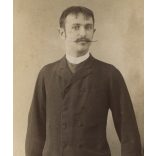 Veress Ferenc műterme, Kolozsvár, Erdély, Nyerges Zsigmond ügyvéd portréja, monarchia, helytörténet, 1889., 1880-as évek, Eredeti dedikált  kabinetfotó, hátulján saját kezű felirattal, aláírással.   m