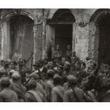 Szovjet-bolgár megszálló csapatok Nagykanizsán, Nagykanizsa, Zala megye, 2. világháború, katonák, utcakép, feliratok, lovas szekér, helytörténet, 1945., 1940-s évek,