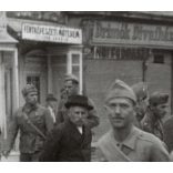 Szovjet-bolgár megszálló csapatok Nagykanizsán, Nagykanizsa, Zala megye, 2. világháború, katonák, fegyverek, utcakép, feliratok, lovas szekér, helytörténet, 1945., 1940-es évek, 