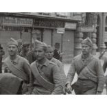 Szovjet-bolgár megszálló csapatok Nagykanizsán, Nagykanizsa, Zala megye, 2. világháború, katonák, fegyverek, utcakép, feliratok, lovas szekér, helytörténet, 1945., 1940-es évek, 