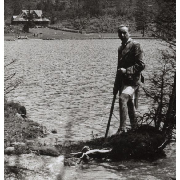 Kirándulás a Szent Anna-tó körül, Tusnádfürdő, Erdély, természet, Horthy-korszak, helytörténet. 1940-es évek, Eredeti fotó, papírkép.  