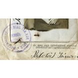 Palotás Jánosné jegye, portréja, Máramarossziget, Erdély, „Máramarossziget rendezett tanácsú koronaváros, Rendőr Hatósága” feliratú bélyegzővel, monarchia, helytörténet, 1910-es évek, Eredeti aláírt s