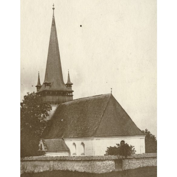 Nagyobb méret, református templom, Kőrösfő, Erdély, falu, utcakép, egyház,  monarchia, 1900-as évek, helytörténet, Eredeti fotó, papírkép.   