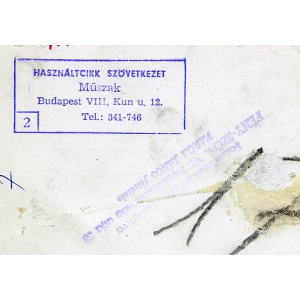 Nagyobb méret, használtcikk, használt ruhák boltja, Budapest, Óbuda, Vörösvári út 11., az épületet 1968-ban lebontották, üzlet, kirakat, szocializmus, helytörténet, 1960-as évek, Eredeti fotó, papírké