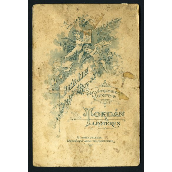 Botár műterem, Torda, Erdély, esküvői  portré, menyasszony, vőlegény, bajusz, virág, ünnep, monarchia, 1890-es évek, Eredeti kabinetfotó.