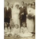 Ismeretlen műterem, esküvő, menyasszony, vőlegény, virág, cilinder,  1900-as évek, Eredeti kabinetfotó. 