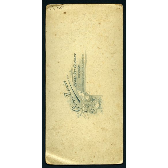 Nagyobb méret, Gere István műterme, Sepsiszentgyörgy, Erdély, elegáns nő legyezővel, portré,  1900-as évek, Eredeti kabinetfotó.  