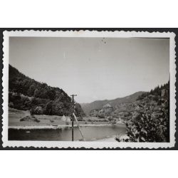   A Maros folyó völgye Ratosnyánál, Erdély, Maros megye, Horthy-korszak természet, oszlop, helytörténet, 1940-es évek, Eredeti fotó, papírkép.   