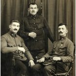 Magyar (K.u.K) katonák, hadifoglyok egyenruhában, Bijszk, Szibéria, Baron Sándor gyömrői illetékességú szakaszvezető, 1. világháború, 1910-es évek, Eredeti fotó, feliratozott papírkép Gyömrőre címezve