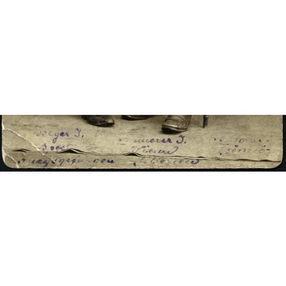 Magyar (K.u.K) katonák, hadifoglyok egyenruhában, Bijszk, Szibéria, Baron Sándor gyömrői illetékességú szakaszvezető, 1. világháború, 1910-es évek, Eredeti fotó, feliratozott papírkép Gyömrőre címezve