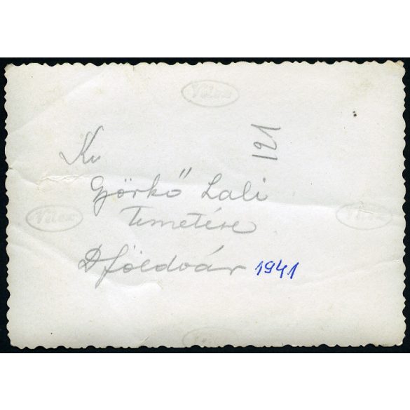 Katonatemetés, Dunaföldvár, Györkő Lajos hősi halott temetése, katona, egyenruha, 2. világháború, Tolna megye, Horthy-korszak, helytörténet, 1941, 1940-es évek, Eredeti fotó, feliratozott papírkép.  