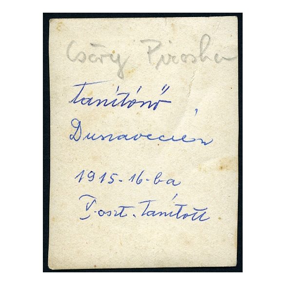 Korai fotó-automatában készült kép, Csöry Piroska dunavecsei tanítónő, Budapest, Rákóczi út, kalap, monarchia, helytörténet, 1910-es évek, Eredeti fotó, feliratozott papírkép.  