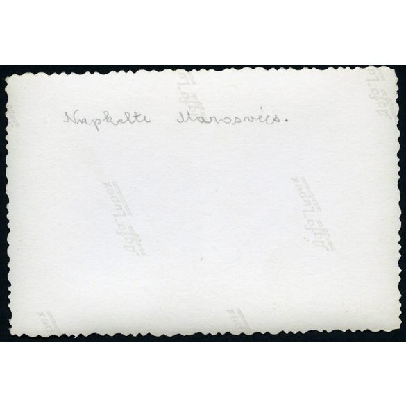 Napfelkelte, Marosvécs, Erdély, tájkép, Maros folyó, Horthy-korszak, helytörténet, 1940-es évek, Eredeti fotó, feliratozott papírkép.