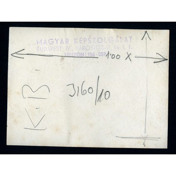 Hofherr, HSCS 30-35 traktorok a gépállomáson, jármű, mezőgazdaság, 1950-es évek. Eredeti fotó, Magyar Képszolgálat pecsétjével jelzett papírkép, szélén kopásnyom. 