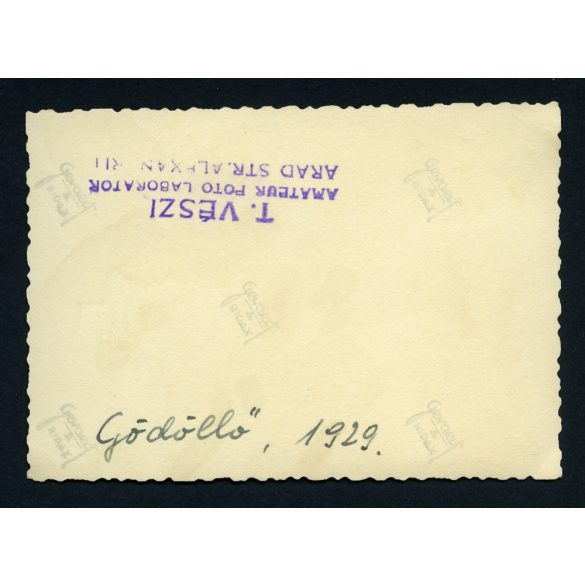 Iskolás fiú matrózblúzban, Gödöllő, Premontrei Gimnázium, Horthy-korszak, 1929, Pest megye, 1920-as évek, Eredeti fotó, papírkép, hátoldalán aradi bélyegző. 