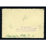 Német hajó horogkeresztes náci zászlóval, Mamaia, Románia, kikötő, jármű, közlekedés, Horthy-korszak, 1938, 1930-as évek, Eredeti fotó, papírkép, hátoldalán aradi bélyegző. 