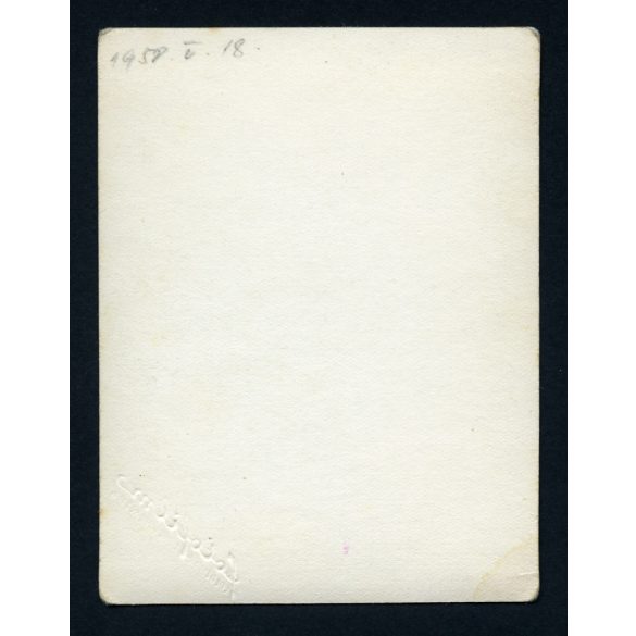 foto-film műterem, Kolozsvár, balettáncos, lány, táncművész, 1958, 1950-es évek, szocializmus, Eredeti jelzett fotó, hibásan nagyított papírkép. 