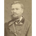 Gévay Béla műterme, Budapest, elegáns szakállas férfi portréja, helytörténet, monarchia, 1870-es évek, Eredeti CDV, vizitkártya fotó.   