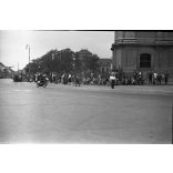 7 darab fotó negatív. Motorverseny, Pápa, jármű, közlekedés, motorkerékpár, sport, városkép, helytörténet, szocializmus, 1958 (?), 1950-es évek, Eredeti fotó negatív.