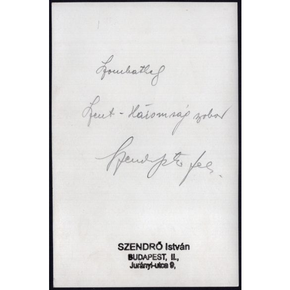 Nagyobb méret, Szendrő István fotóművészeti alkotása, a szombathelyi Szentháromság-szobor, Szombathely, Vas megye, utcakép, szobor, helytörténet, táblák, feliratok, 1930-as évek. 