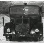 Austro-Fiat 745 teherautó, Fiat személygépkocsi, magyar rendszám, jármű, közlekedés,   kommunizmus, 1950-es évek, Eredeti fotó, papírkép. 