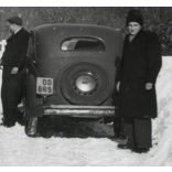 Austro-Fiat 745 teherautó, Fiat személygépkocsi, magyar rendszám, jármű, közlekedés,   kommunizmus, 1950-es évek, Eredeti fotó, papírkép. 