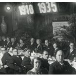 Nagyobb méret, Pannonia szálló télikertje, Budapest, Astoria, Wolf Emil gyárának (CHINOIN) jubileumi ünnepsége, Horthy-korszak, helytörténet, 1935, 1930-as évek, Eredeti pecséttel jelzett fotó, hátulj