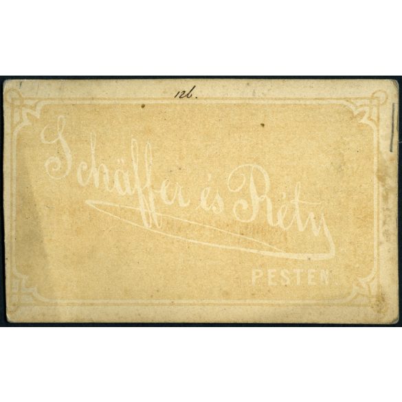 Schaffer és Réty műterem, Pest, elegáns hölgy portréja, monarchia, 1860-as évek, Eredeti CDV, korai vizitkártya fotó.  