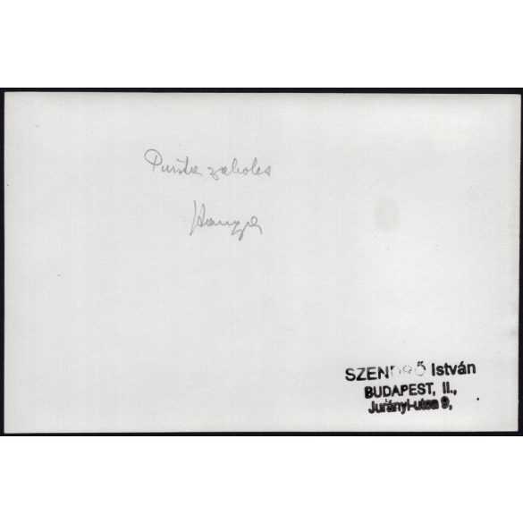 Nagyobb méret, Szendrő István fotóművészeti alkotása, a pusztaszabolcsi Hangya szövetkezet üzlete, Pusztaszabolcs, Fejér megye, feliratok, táblák, épület, 1930-as évek. 