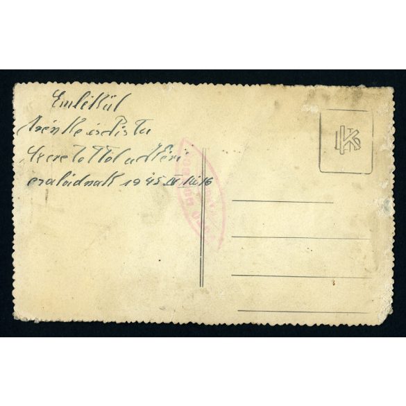 Fiatal menyasszony és vőlegény, esküvő, 1945. április 16, 1940-es évek, Eredeti fotó, hátulján feliratozott papírkép.  