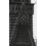 Harangláb Horthy Miklóst éltető felirattal, emlékmű Szatmárnémetiben, Erdély, Horthy-korszak, 2. világháború, emlékmű, felirat, helytörténet, 1941, 1940-es évek, Eredeti fotó, kartonra kasírozott papí