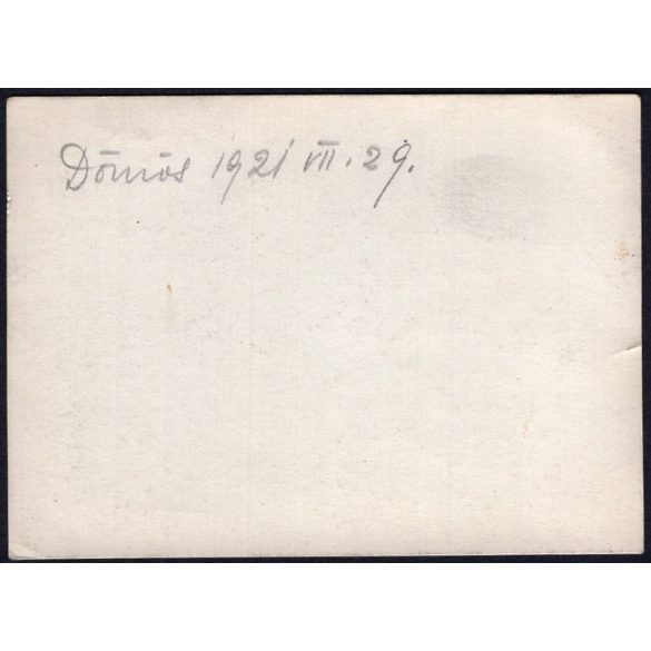 Dunai panoráma Dömsödön, Dömös, látkép, Horthy-korszak, hajó, gyár, helytörténet, 1921. július 29. 1920-as évek, Eredeti fotó, papírkép.   