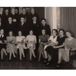 Nagyobb méret, karácsonyi ünnepség mikulással, Petris Brúnó tánciskolájában, Budapest, csoportkép, Horthy-korszak, ünnepség, iskola, diákok, helytörténet, 1930-as évek, 