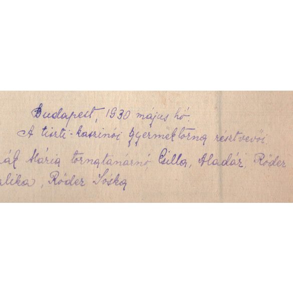 Nagyobb méret, a tiszti-kaszinói gyermektorna résztvevői, Budapest, csoportkép, Horthy-korszak, tanár, helytörténet, 1930. május, 1930-as évek, Eredeti fotó, kartonra ragasztott fénykép, papírkép.   