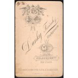 Dunky fivérek műterme, Kolozsvár, Erdély, elegáns hölgy úr portréja, monarchia, 1890, 1890-es évek, Eredeti CDV, vizitkártya fotó.   