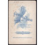 Ferencz és Társa műterem, Kolozsvár, Erdély, elegáns bajuszos úr szemüvegben, nyakkendővel, portré, monarchia, 1890, 1890-es évek, Eredeti CDV, vizitkártya fotó.   