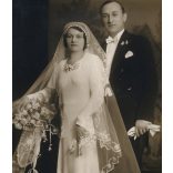 Tóth Margit fényképész, Budapest, esküvő, menyasszony, vőlegény, 1930-as évek, Horthy-korszak, Eredeti fotó, jelzett papírkép.  