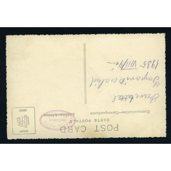 Mária fotó, Salgótarján, együtt a család, 1935, 930-as évek, Horthy-korszak, Eredeti hátulján feliratozott fotó, jelzett papírkép. 